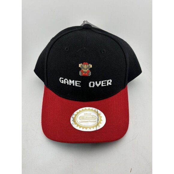 NWT Nintendo Controller Gear Snapback Baseball Cap Super Mario Bros Game Over - Picture 1 of 9